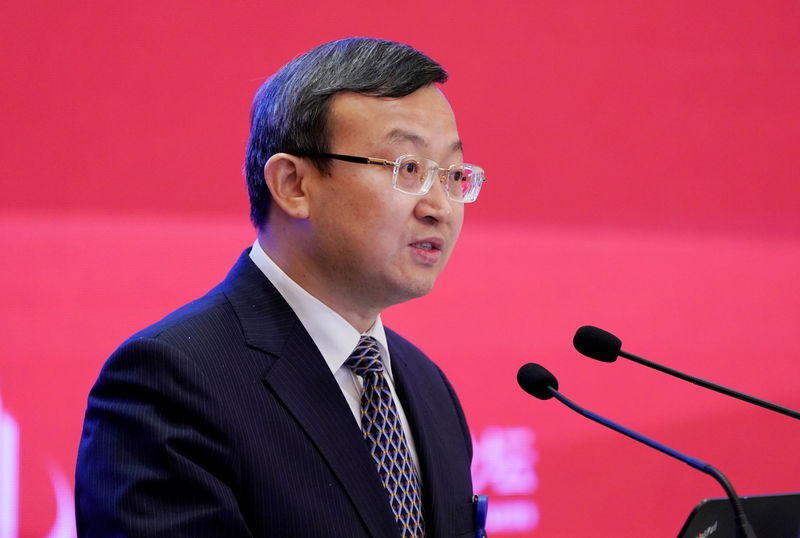 © Reuters. Chinese Vice Commerce Minister and Deputy China International Trade Representative Wang Shouwen speaks at the annual session of CDF 2018 in Beijing