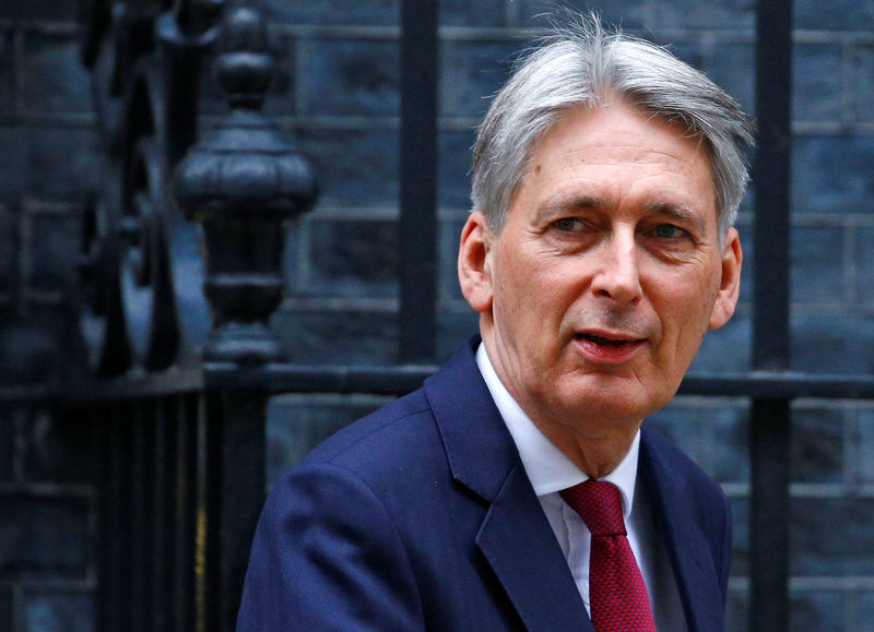 © Reuters. Britain's Chancellor of the Exchequer Philip Hammond leaves Downing Street in London