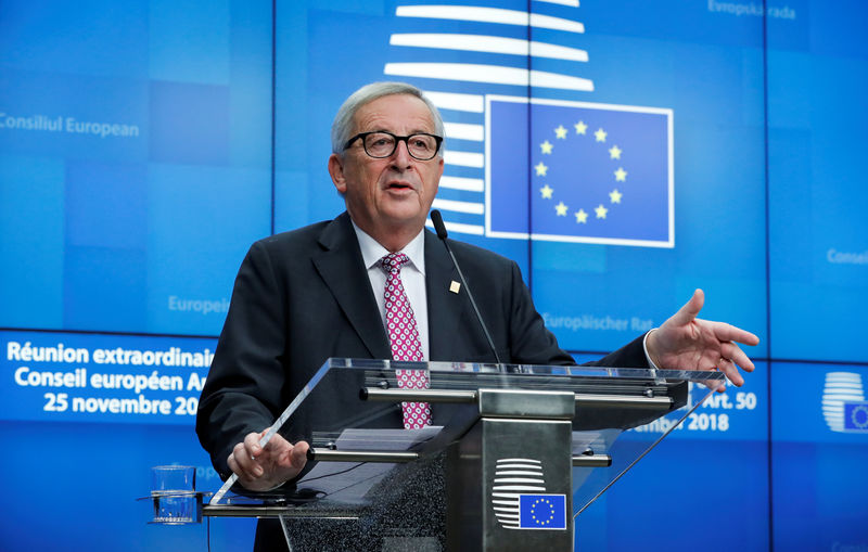 © Reuters. Juncker sobre el Brexit: "Este es el mejor acuerdo... el único acuerdo posible"