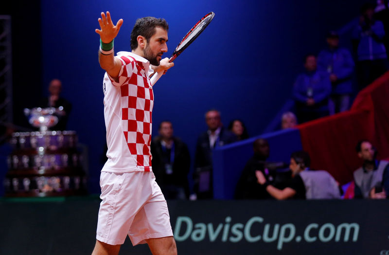 © Reuters. Foto del domingo del croata Marin Cilic celebrando tras ganar la Copa Davis