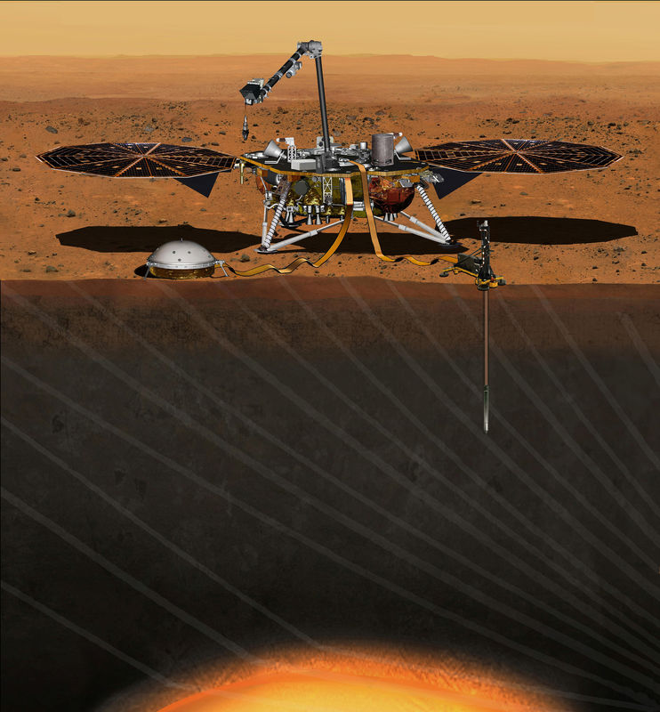 © Reuters. La sonda de la NASA InSight se acerca a Marte para una misión sísmica sin precedentes