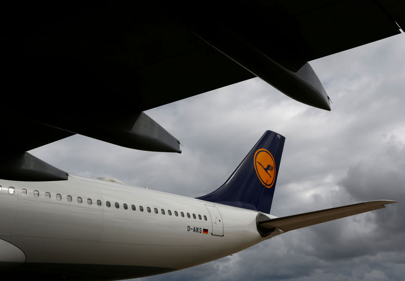 © Reuters. FILE PHOTO: A Lufthansa Airbus A330-300 aircraft is brought into a maintenance hangar at Lufthansa Technik Malta at Malta International Airport outside Luqa