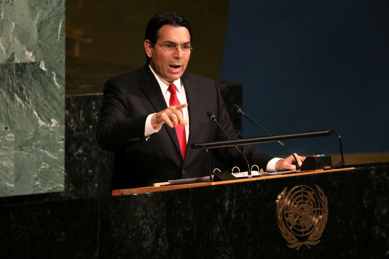 © Reuters. Embaixador de Israel na ONU, Danny Danon, discursa na sede da entidade em Nova York