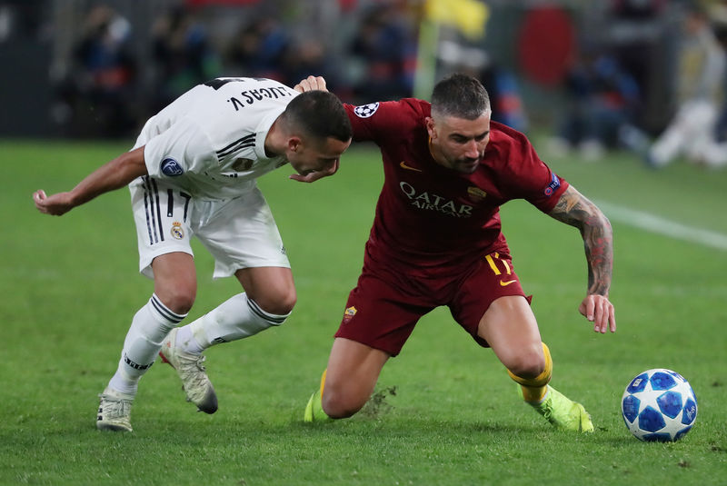 © Reuters. Liga de Campeones - AS Roma frente a Real Madrid