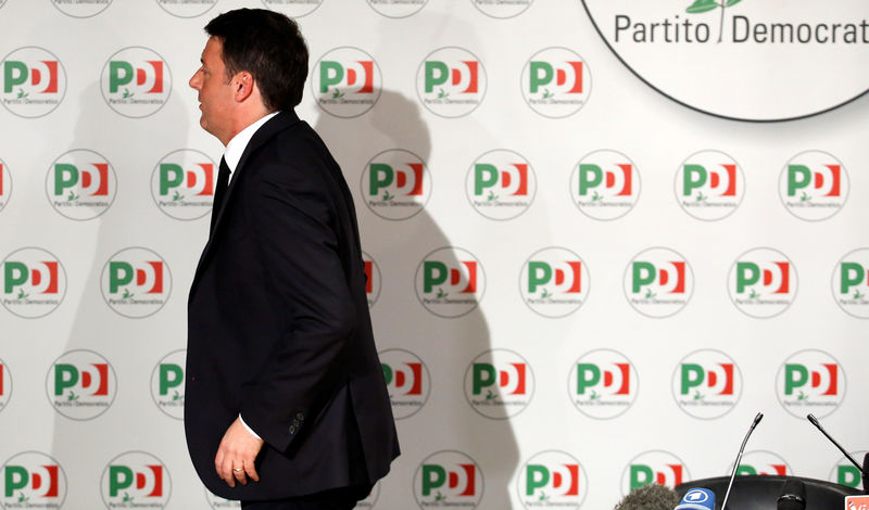 © Reuters. L'ex leader del Pd Matteo Renzi