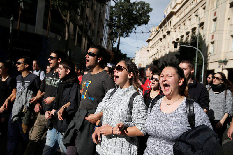 © Reuters. Protesto em Atenas