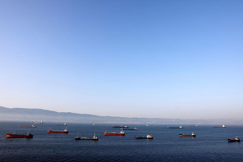 © Reuters. FILE PHOTO: Oil tankers wait to dock at Tupras refinery near the northwestern Turkish city of Izmit