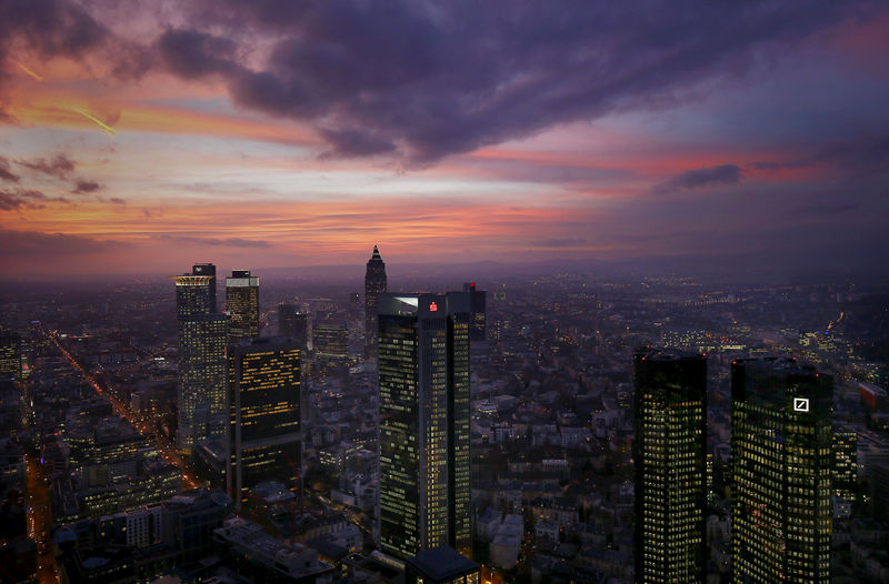 © Reuters. The skyline is photographed early evening in Frankfurt