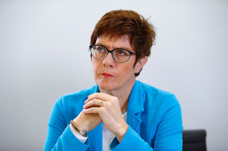 © Reuters. Christian Democratic Union (CDU) candidate for the party chair Annegret Kramp-Karrenbauer is pictured during a Reuters interview in Berlin