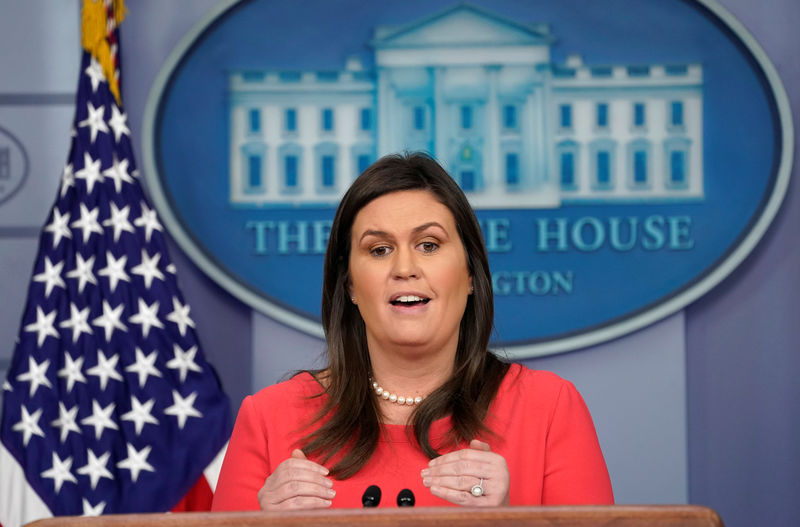 © Reuters. Sarah Sanders em Washington