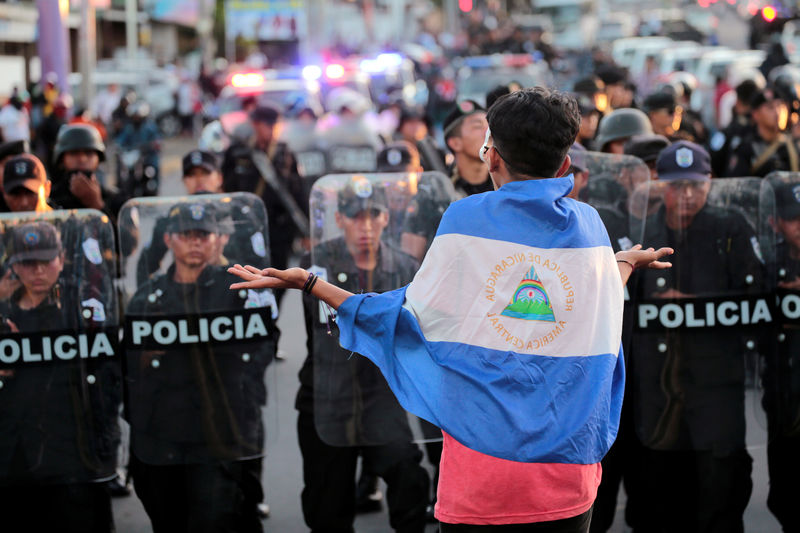 © Reuters. Protesto antigoverno em Manágua, na Nicarágua