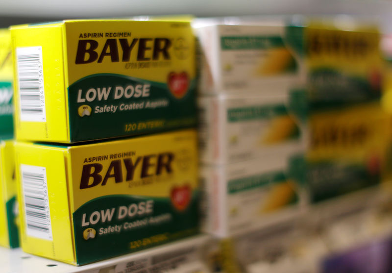 © Reuters. FILE PHOTO: Bayer aspirin is seen at the Safeway store in Wheaton Maryland