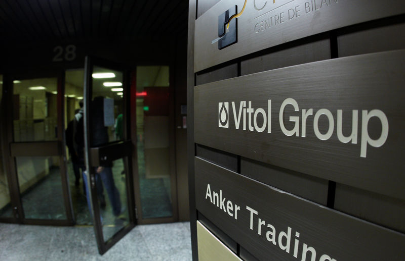 © Reuters. FILE PHOTO: A sign is pictured in front of Vitol Group trading commodities company building in Geneva