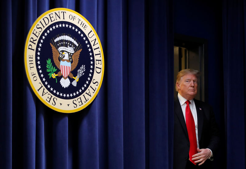 © Reuters. U.S. President Trump arrives for an agriculture bill signing in Washington