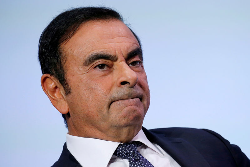 © Reuters. FILE PHOTO: Carlos Ghosn attends the Tomorrow In Motion event on the eve of press day at the Paris Auto Show, in Paris on Oct. 1, 2018