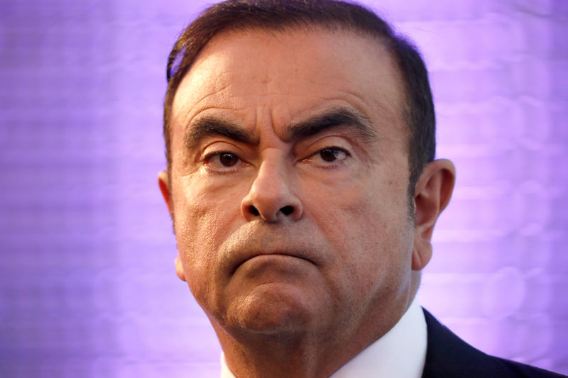 © Reuters. FILE PHOTO: Carlos Ghosn, Chairman and CEO of the Renault-Nissan Alliance, attends a news conference to unveil Renault's next mid-term strategic plan in Paris