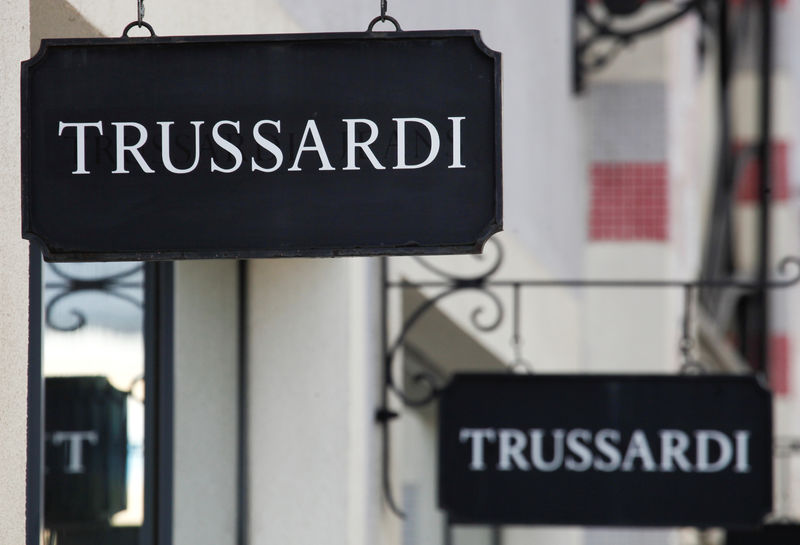 © Reuters. Boards with Trussardi store logo are seen on a shopping center at the outlet village Belaya Dacha outside Moscow