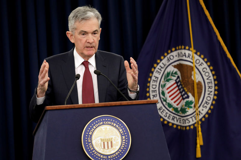 © Reuters. FILE PHOTO: Federal Reserve Board Chairman Jerome Powell holds a news conference after a Federal Open Market Committee meeting in Washington