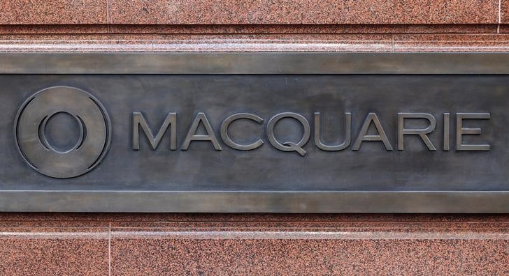 © Reuters. Macquarie Group's logo is pictured on the wall of the Sydney headquarters after the Australian bank's full year results were announced