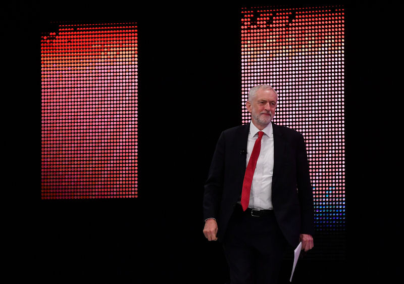 © Reuters. Jeremy Corbyn, leader of the Labour Party, arrives to speak at the Confederation of British Industry's (CBI) annual conference in London