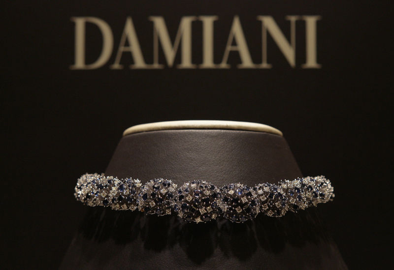 © Reuters. A Damiani necklace is pictured at the Damiani headquarters in Milan