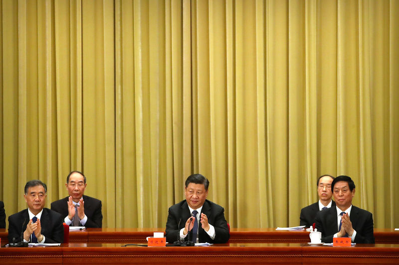 © Reuters. Presidente chinês, Xi Jinping, durante evento para comemorar os 40 anos da "Mensagem aos Compatriotas de Taiwan" no Grande Salão do Povo, em Pequim