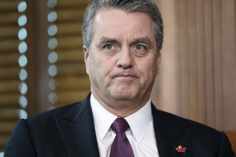 © Reuters. WTO Director-General Azevedo meets with Canada's PM Trudeau in Ottawa