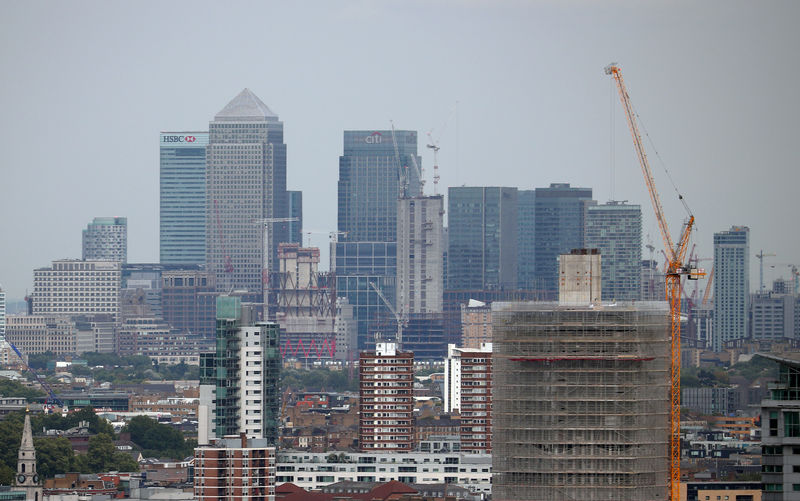 © Reuters. FILE PHOTO: The Canary Wharf financial district is seen from the Broadway development in central London