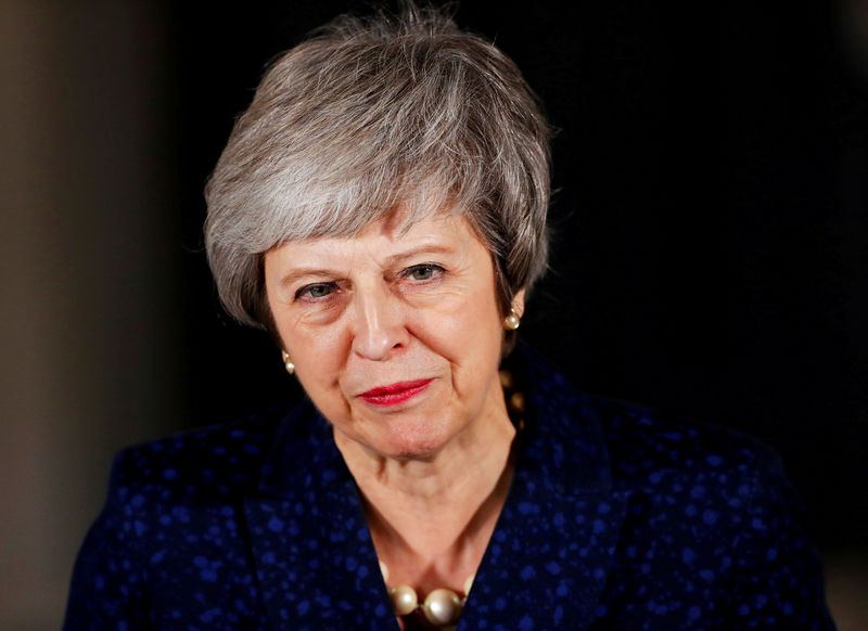 © Reuters. FILE PHOTO: Britain's Prime Minister Theresa May speaks outside 10 Downing Street after a confidence vote by Conservative Party members of parliament, in London