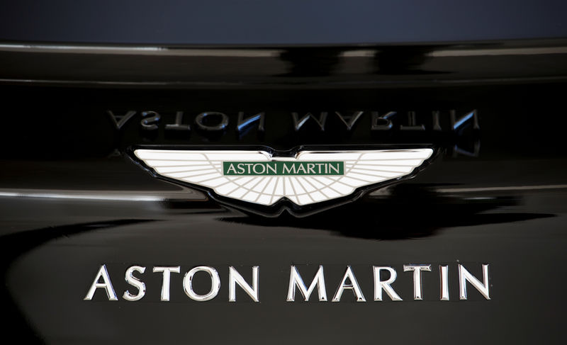 © Reuters. Aston Martin brand logo is seen on a luxury sports car at a dealership in Beijing