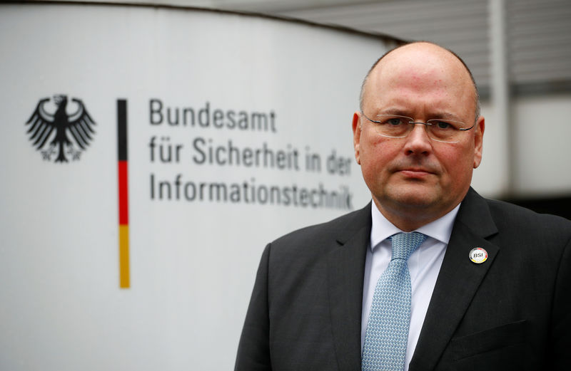 © Reuters. Schoenbohm, head of German cyber defence agency, BSI poses for a picture in Bonn