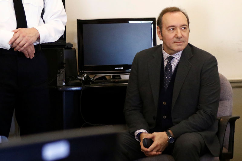 © Reuters. Ator Kevin Spacey durante audiência em tribunal em Nantucket