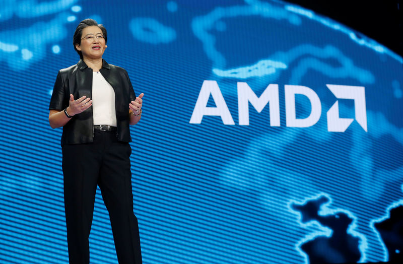 © Reuters. Lisa Su, president and CEO of AMD, gives a keynote address during the 2019 CES in Las Vegas