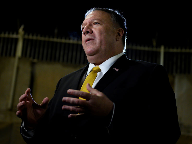 © Reuters. Secretário de Estado dos EUA, Mike Pompeo, durante visita ao Iraque