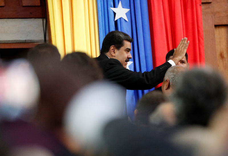 © Reuters. Venezuelan President Nicolas Maduro's swearing-in ceremony in Caracas