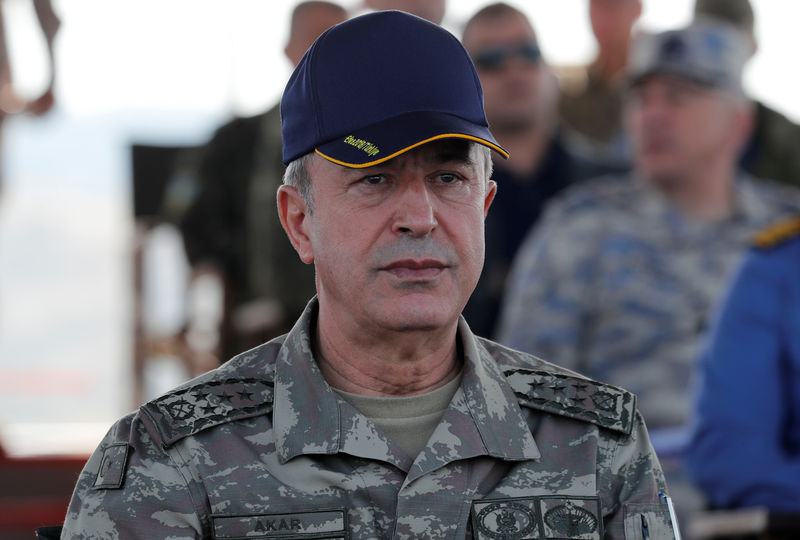 © Reuters. FILE PHOTO: Turkey's Chief of the General Staff Akar is seen during the EFES-2018 Military Exercise near the Aegean port city of Izmir