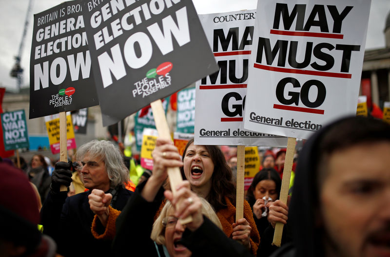 © Reuters. Una protesta contra el Brexit en el centro de Londres el sábado 12 de enero.