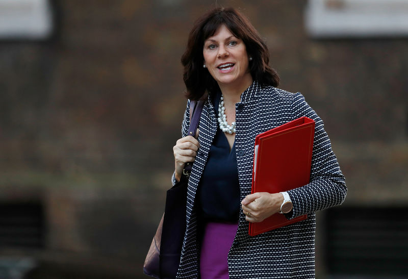 © Reuters. Britain's Minister of State for Energy Claire Perry arrives in Downing Street, London