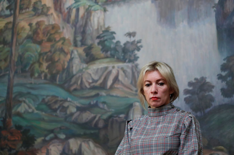 © Reuters. Russian Foreign Ministry spokeswoman Zakharova attends a news conference in Moscow
