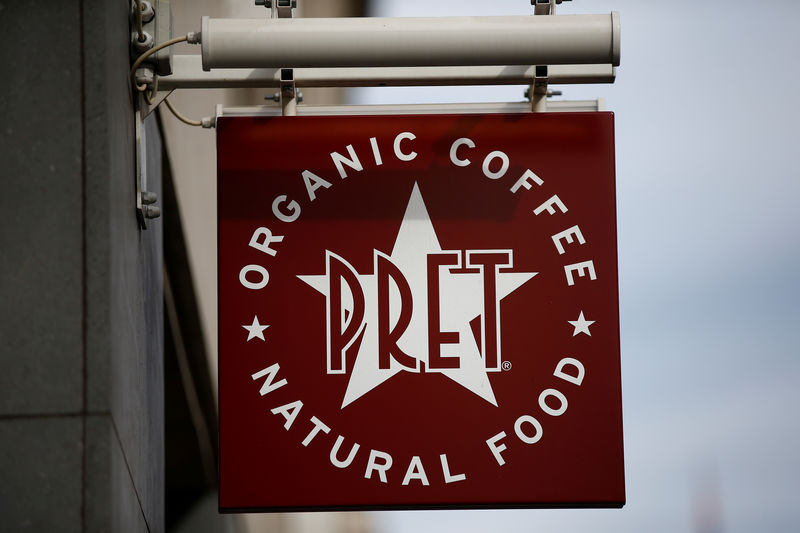 © Reuters. FILE PHOTO: A Pret A Manger sign is seen in central London