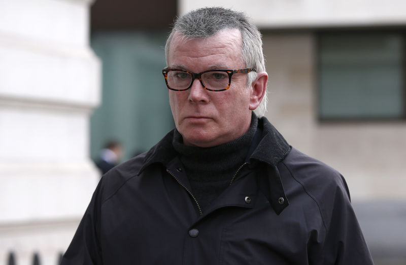 © Reuters. FILE PHOTO: Banker, Colin Bermingham leaves Westminster Magistrates court in London