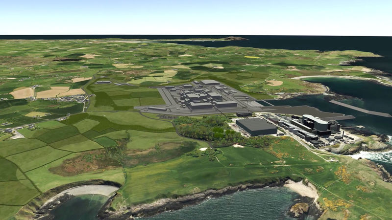 © Reuters. The proposed power plant in Anglesey, Wales, Britain, that has been put on hold is seen in this still image taken from an animation