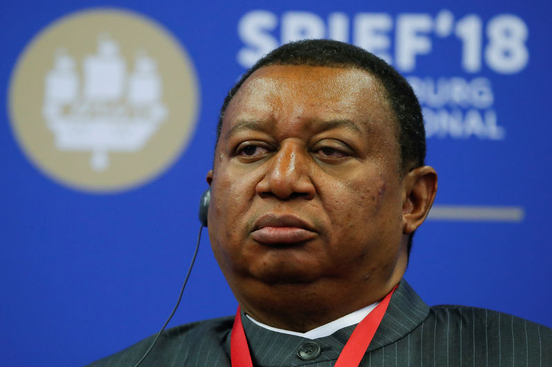 © Reuters. OPEC Secretary-General Barkindo attends a session of the St. Petersburg International Economic Forum