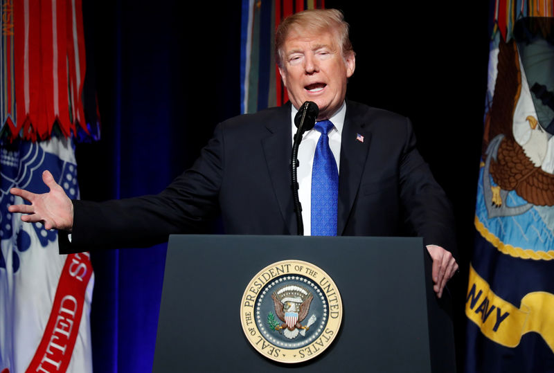 © Reuters. Presidente dos EUA, Donald Trump, durante cerimônia no Pentágono