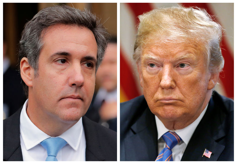 © Reuters. Cohen, onetime personal attorney to Trump and U.S. President Trump are seen in this combination of file photos