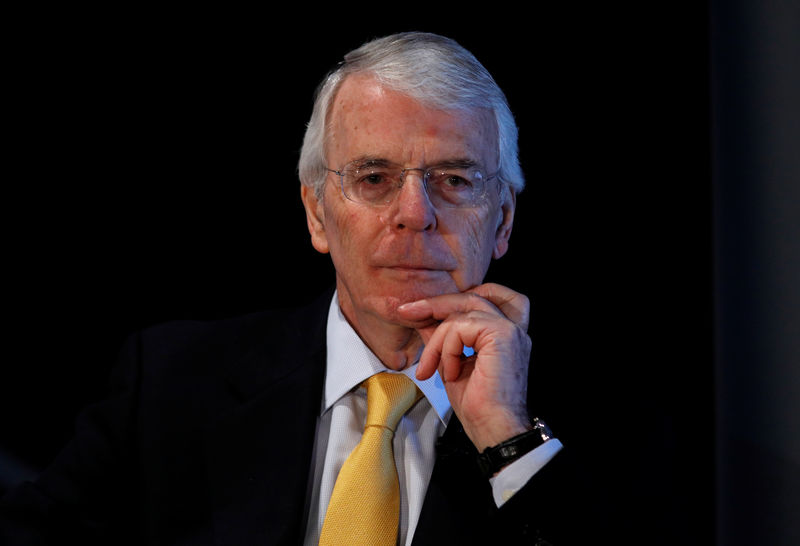 © Reuters. Britain's former Prime Minister John Major gives a speech on Brexit in London