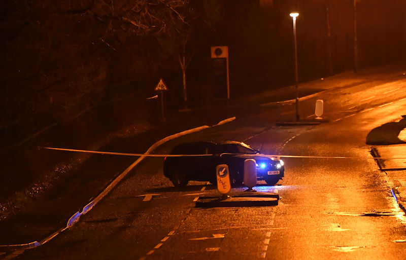© Reuters. The scene of a security alert in Northland, Londonderry