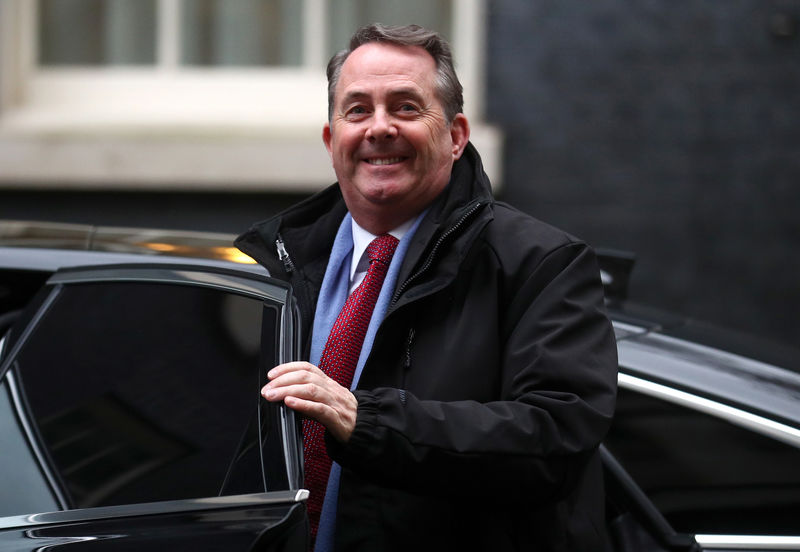 © Reuters. Britain's Secretary of State for International Trade Liam Fox arrives in Downing Street, London