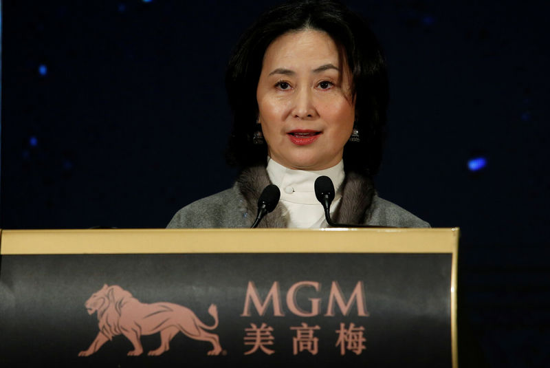 © Reuters. MGM China Holdings Limited Co-chairperson and Executive Director Pansy Ho attends a news conference at MGM Cotai in Macau