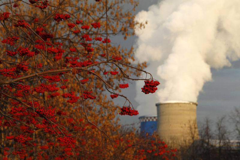 © Reuters. Дым над трубами теплоэлектростанции в Москве